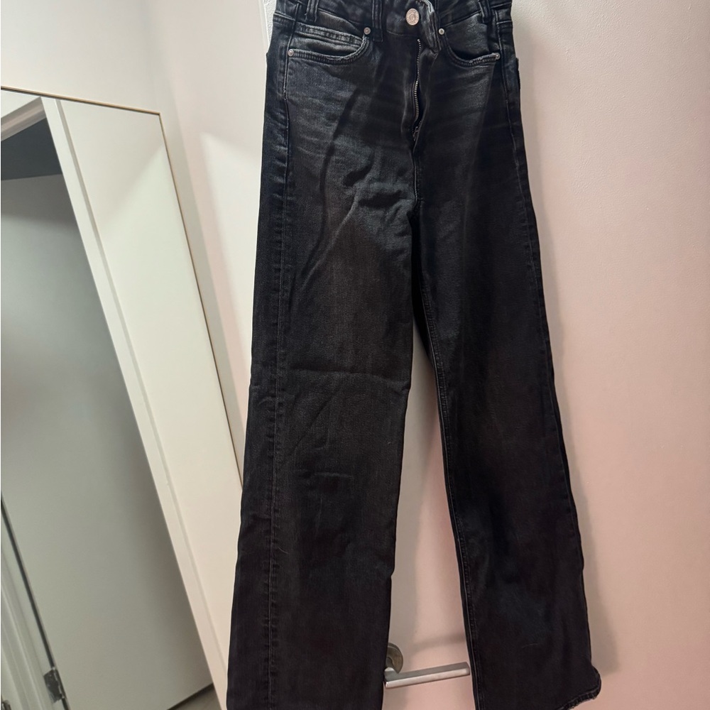 PAIGE Black Flare & Wide Leg Jeans